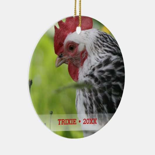 Persoonlijke foto-kerstboom voor kippen keramisch ornament (Rechts)