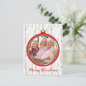 Persoonlijke foto-kerstbulkfeestdag met Vintage Briefkaart (Staand voorkant)