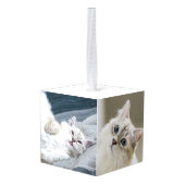 Persoonlijke Foto Kerstmis Huisdier Kat Decoratie (Achter hoekig)