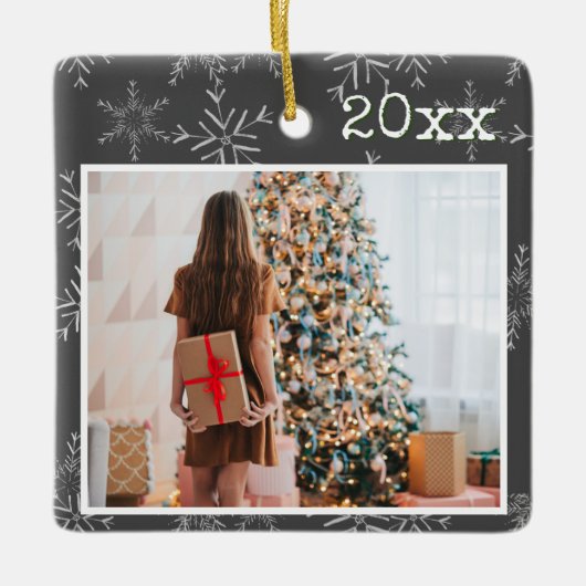 Persoonlijke foto Kerstmis Keramisch Ornament (Voorkant)