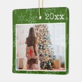 Persoonlijke foto Kerstmis Keramisch Ornament (Links)