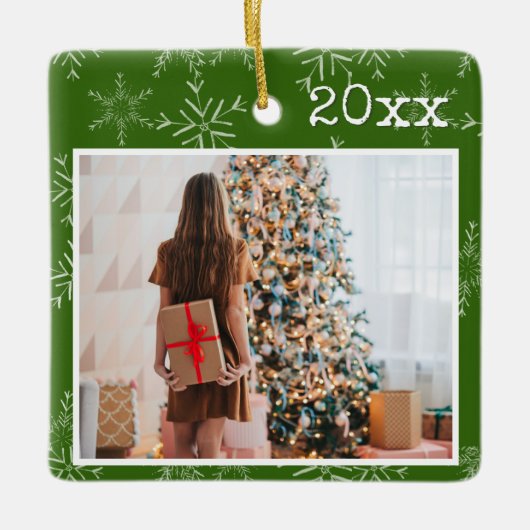 Persoonlijke foto Kerstmis Keramisch Ornament (Voorkant)