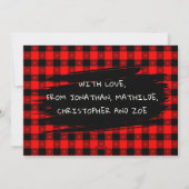 Persoonlijke foto Kerstmis met Buffalo Plaid Grung Feestdagenkaart (Achterkant)