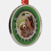 Persoonlijke foto kerstmis metalen ornament (Rechts)