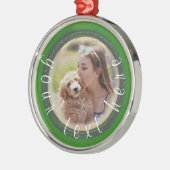 Persoonlijke foto kerstmis metalen ornament (Links)