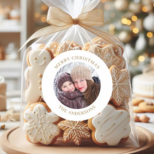 Persoonlijke foto Kerstmis Ronde Sticker