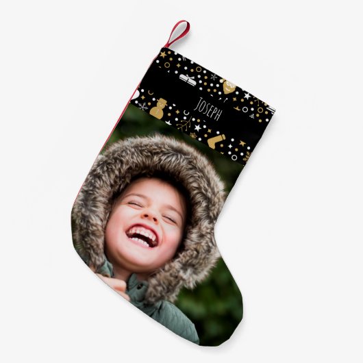 Persoonlijke foto Kerstmis stoppen Kleine Kerstsok (Voorkant (Hangend))