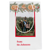 Persoonlijke foto-kerstmonogram pine medium cadeauzakje (Voorkant)