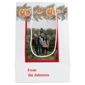 Persoonlijke foto-kerstmonogram pine medium cadeauzakje (Achterkant)