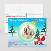 Persoonlijke FOTO kerstversiering Post Kaart 2 (Voorkant / Achterkant)