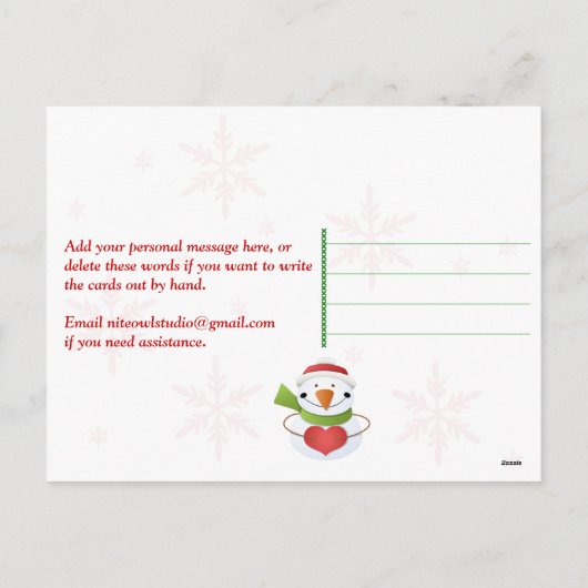 Persoonlijke FOTO kerstversiering Post Kaart 4 (Achterkant)