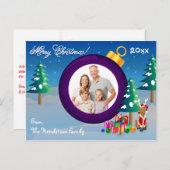 Persoonlijke FOTO kerstversiering Post Kaart 6 (Voorkant / Achterkant)