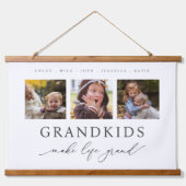 Persoonlijke foto kleinkinderen maken het leven gr hangend wandkleed (Voorkant)