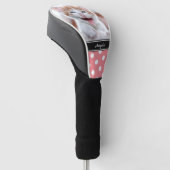 Persoonlijke foto Koraal en Witte Polka Dot Golfheadcover (Schuin)