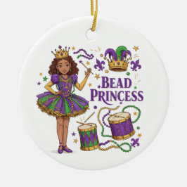 Persoonlijke Foto Kralen Prinses - Mardi Gras Keramisch Ornament