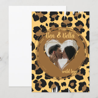 Persoonlijke foto-leopard Heart Feestdagenkaart