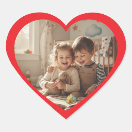 Persoonlijke foto-liefdesgeschenk stickerlabel hart sticker