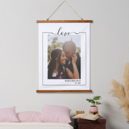 Persoonlijke foto-liefdesTypografie Hangend Wandkleed