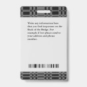 Persoonlijke foto logo streepjescode naam badge (Achterkant)