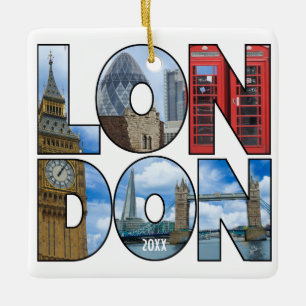 Persoonlijke foto London Europe City Typografie Keramisch Ornament