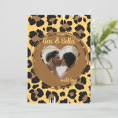 Persoonlijke foto luipaard hart feestdagenkaart (Staand voorkant)