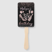 Persoonlijke foto Luxury 35th Birthday Handwaaier (Voorkant)