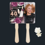 Persoonlijke foto Luxury 40th Birthday Hand Fan Handwaaier<br><div class="desc">Roos Wine Luxury Birthday-ontwerp. Overeenkomende producten zijn te vinden in collectie met fijne wijn.</div>