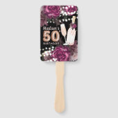 Persoonlijke foto Luxury 50th Birthday Hand Fan Handwaaier (Voorkant)