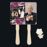 Persoonlijke foto Luxury 60th Birthday Hand Fan Handwaaier<br><div class="desc">Roos Wine Luxury Birthday-ontwerp. Overeenkomende producten zijn te vinden in collectie met fijne wijn.</div>