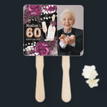 Persoonlijke foto Luxury 60th Birthday Hand Fan Handwaaier<br><div class="desc">Roos Wine Luxury Birthday-ontwerp. Overeenkomende producten zijn te vinden in collectie met fijne wijn.</div>