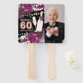 Persoonlijke foto Luxury 60th Birthday Hand Fan Handwaaier (Voorkant en achterkant)