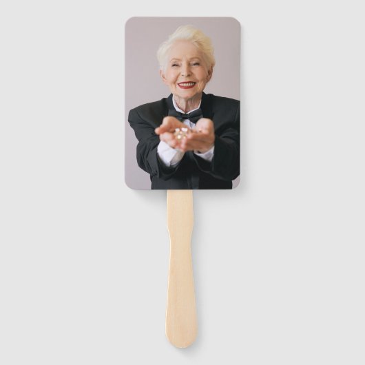 Persoonlijke foto Luxury 60th Birthday Hand Fan Handwaaier (Achterkant)