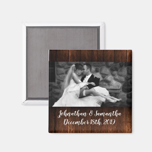 Persoonlijke foto Magnet Barn Wood Land Rustic (Voorkant / Achterkant)
