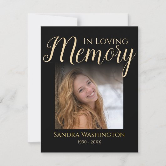 Persoonlijke foto Memorial Bedankkaart (Voorkant)