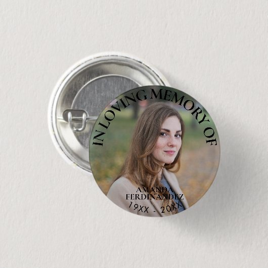Persoonlijke foto Memorial Ronde Button 3,2 Cm (Voorkant /achterkant)