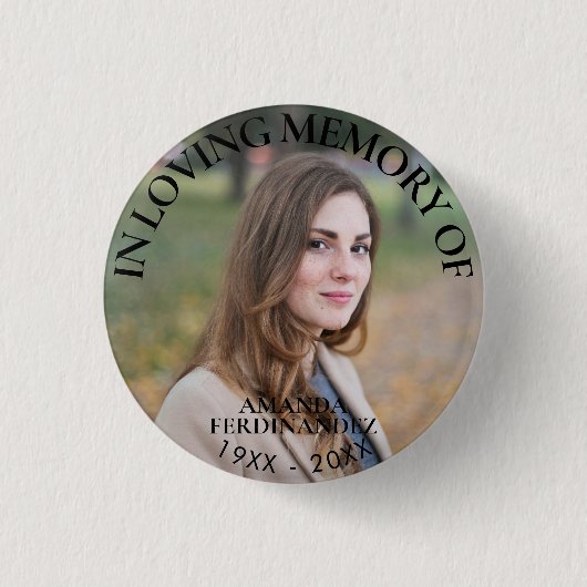 Persoonlijke foto Memorial Ronde Button 3,2 Cm (Voorkant)