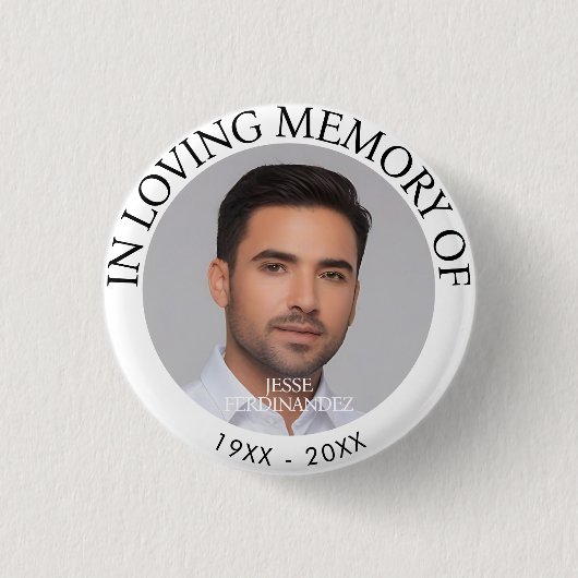 Persoonlijke foto Memorial Ronde Button 3,2 Cm (Voorkant)