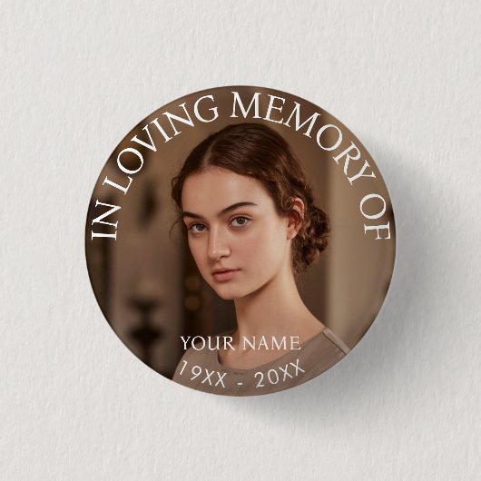 Persoonlijke foto Memorial Ronde Button 3,2 Cm (Voorkant)