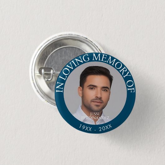 Persoonlijke foto Memorial Ronde Button 3,2 Cm (Voorkant /achterkant)