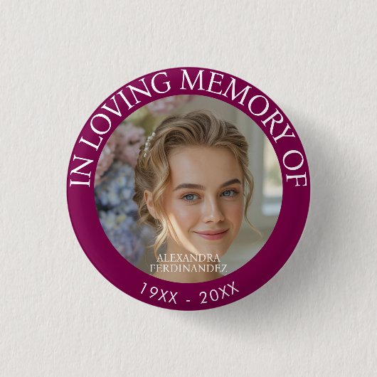 Persoonlijke foto Memorial Ronde Button 3,2 Cm (Voorkant)