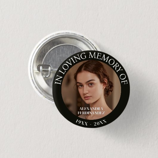 Persoonlijke foto Memorial Ronde Button 3,2 Cm (Voorkant /achterkant)
