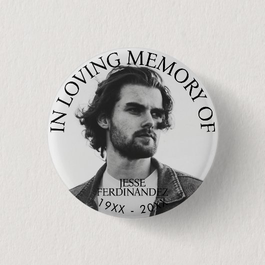 Persoonlijke foto Memorial Ronde Button 3,2 Cm (Voorkant)