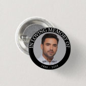 Persoonlijke foto Memorial Ronde Button 3,2 Cm (Voorkant /achterkant)