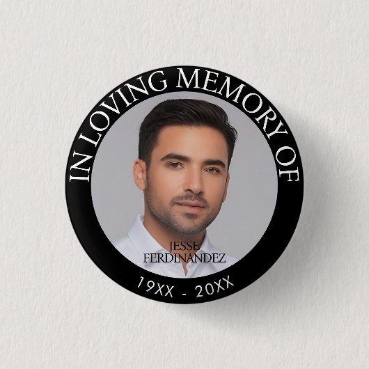 Persoonlijke foto Memorial Ronde Button 3,2 Cm (Voorkant)