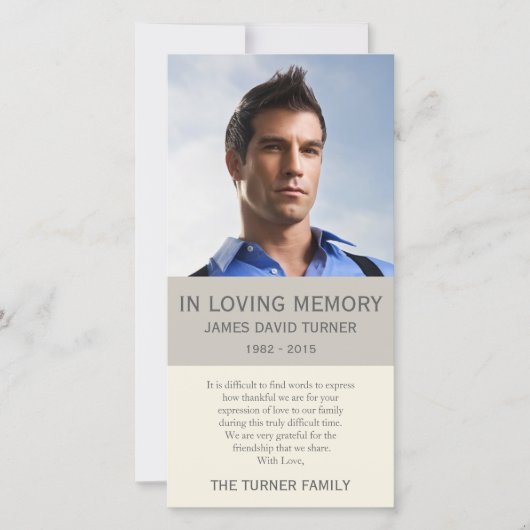 Persoonlijke foto Memorial Sympathie Bedankt (Voorkant)