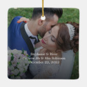 Persoonlijke foto Merry and Married Keramisch Ornament (Achterkant)