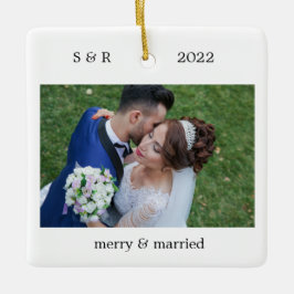 Persoonlijke foto Merry and Married Keramisch Ornament