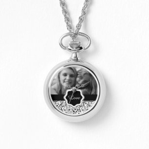 Persoonlijke foto met denkpatroon voor hartenliefd horloge