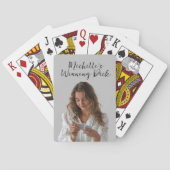 Persoonlijke foto met eigen naam en monogram pokerkaarten (Achterkant)