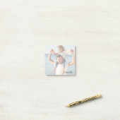 Persoonlijke foto met eigen naam post-it® notes (Op bureau)